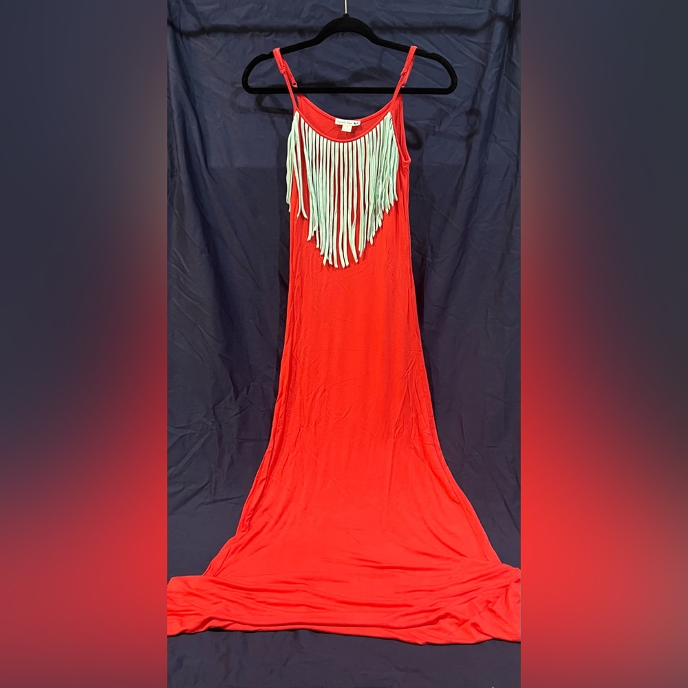 ❤️‍🔥Coral Pinkish Red Double Zero Maxi Dress❤️‍🔥